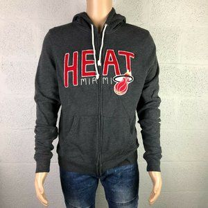 Junk Food Heather Gray NBA Miami Heat Full Zip Hoodie Style B1233-7837 Size L